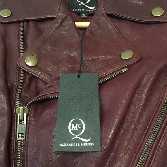 NWT Alexander McQueen Leather Maroon Mini Zipper - Picture 5 of 10